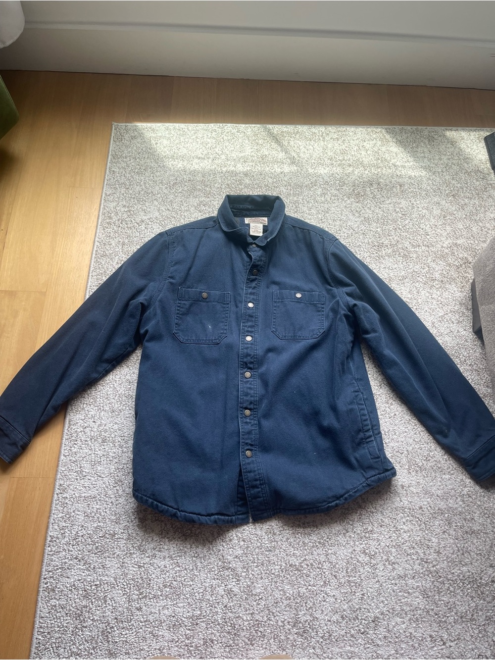 LL Bean Dark Navy Button-Up Work Shirt Jacket